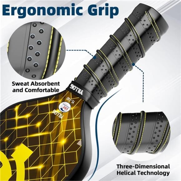 Pickleball Paddles, USAPA Approved Pickleball Paddle Set of 4, Fiberglass - Picture 3 of 7